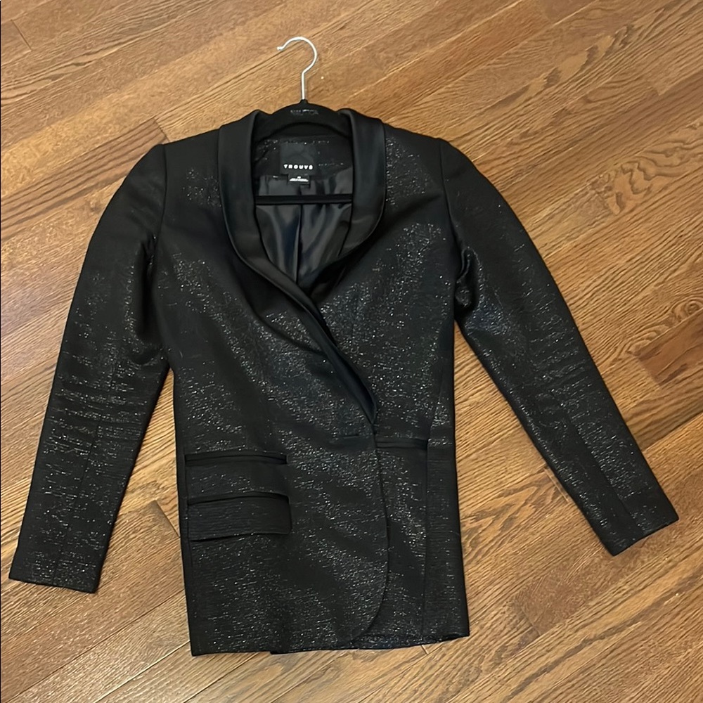 Trouve Black Blazer with Notched Lapels